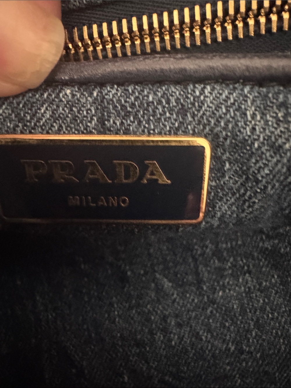 PRADA Canapa Denim Medium Canvas Tote - Picture 5 of 10